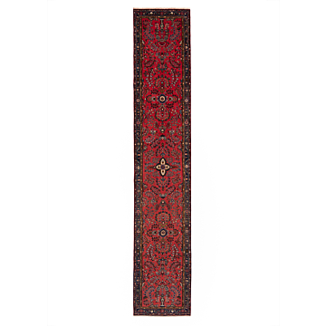 Hamedan Persian Rug Red 430 x 80 cm
