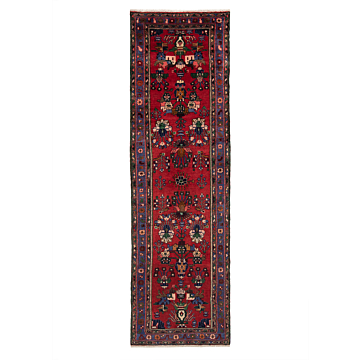 Hamedan Persian Rug Red 278 x 81 cm