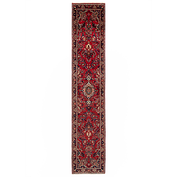 Hamedan Persian Rug Red 400 x 80 cm