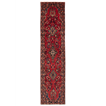 Hamedan Persian Rug Red 350 x 80 cm
