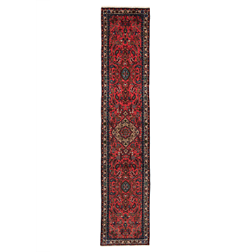 Hamedan Persian Rug Red 378 x 74 cm