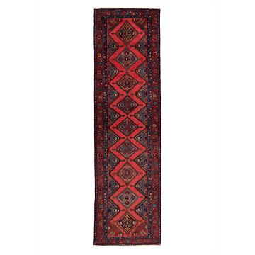Hamedan Persian Rug Red 302 x 77 cm