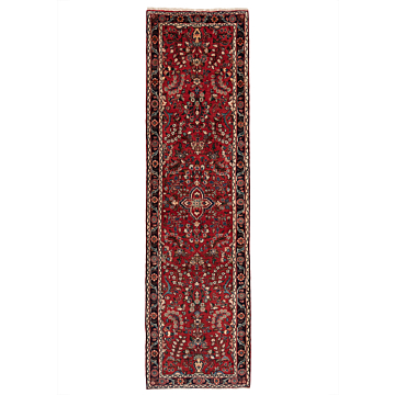 Hamedan Persian Rug Red 300 x 76 cm