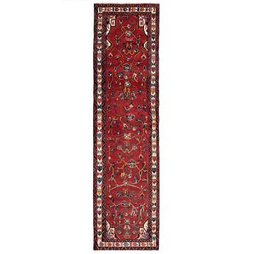 Hamedan Persian Rug Red 310 x 80 cm