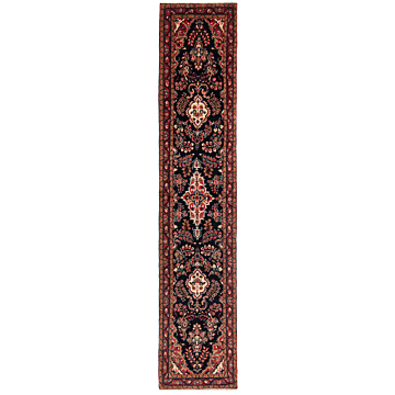 Hamedan Persian Rug Night Blue 414 x 80 cm