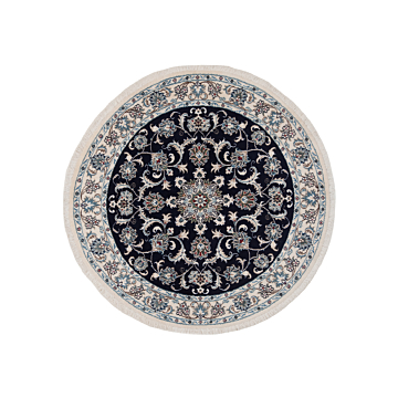 Nain Persian Rug Night Blue 147 x 147 cm