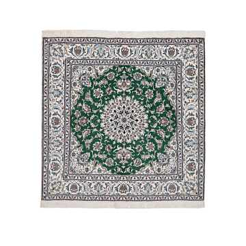 Nain Persian Rug Green 198 x 195 cm