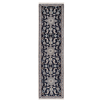 Nain Persian Rug Night Blue 295 x 73 cm