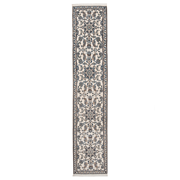 Nain Persian Rug Beige-Cream 381 x 77 cm