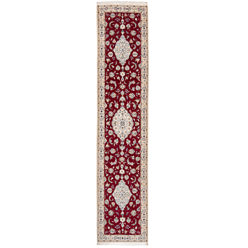 Nain 9La Persian Rug Red 412 x 88 cm