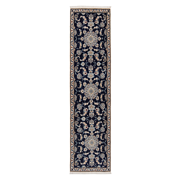 Nain Persian Rug Night Blue 291 x 71 cm