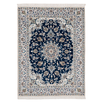 Nain Persian Rug Night Blue 196 x 145 cm