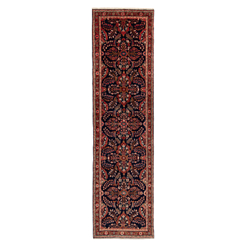 Hamedan Persian Rug Night Blue 321 x 83 cm