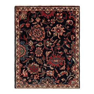 Hamedan Persian Rug Night Blue 111 x 88 cm