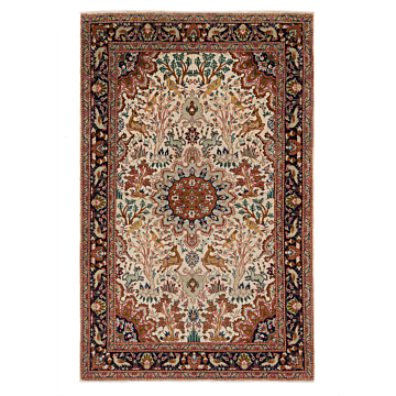 Tabriz 40 Raj Persian Rug  Beige-Cream 152 x 97 cm