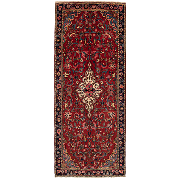 Hamedan Persian Rug Red 300 x 120 cm