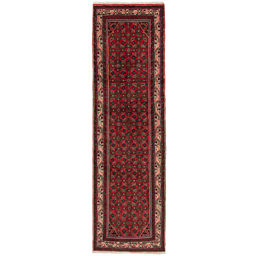 Hamedan Persian Rug Red 270 x 78 cm