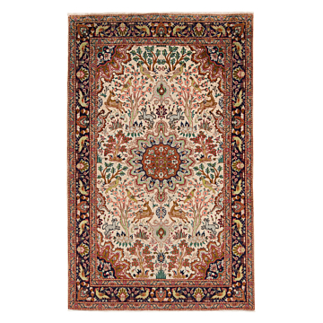 Tabriz 40 Raj Persian Rug  Beige-Cream 156 x 99 cm