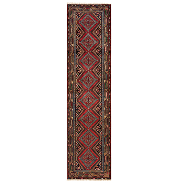 Hamedan Persian Rug Red 293 x 75 cm
