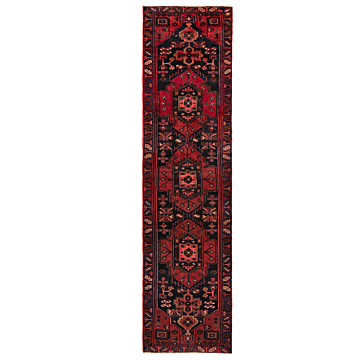 Hamedan Persian Rug Black 303 x 78 cm