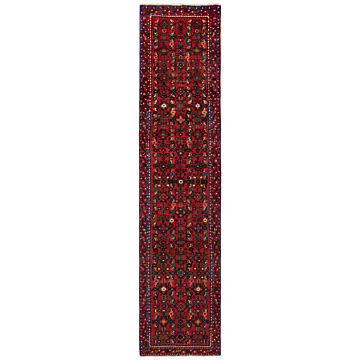 Hamedan Hosseinabad Persian Rug Red 286 x 67 cm