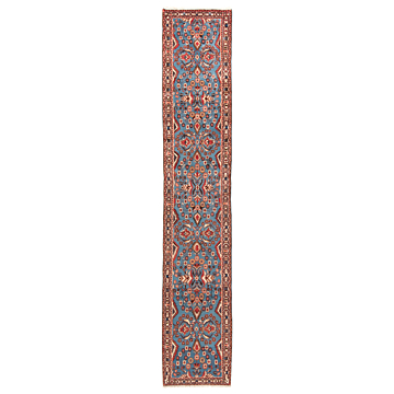 Hamedan Persian Rug Blue 404 x 75 cm