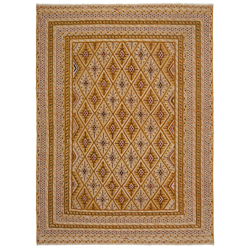 Nimbaft Afghan Rug Yellow 182 x 135 cm