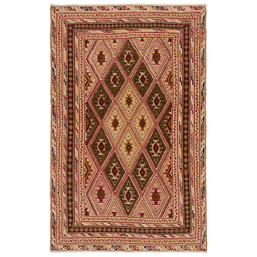 Nimbaft Afghan Rug Beige-Cream 125 x 80 cm