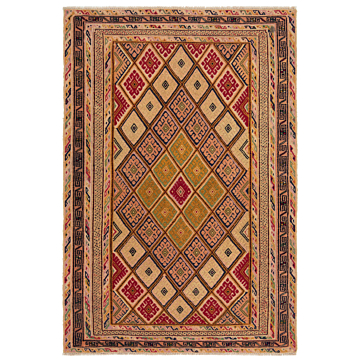 Nimbaft Afghan Rug Beige-Cream 125 x 80 cm