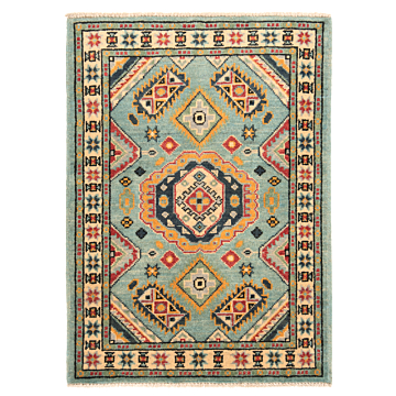 Kazak Rug Turquoise 86 x 62 cm