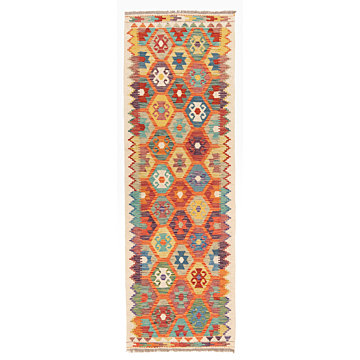 Kilim Afghan Orange 249 x 81 cm