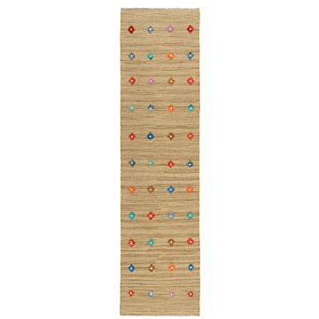 Kilim Afghan Green 299 x 79 cm