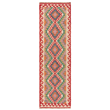 Kilim Afghan Green 214 x 62 cm
