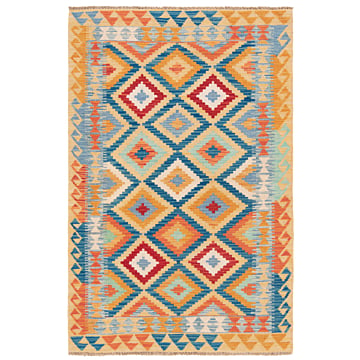 Kilim Afghan Blue 154 x 99 cm