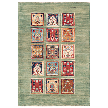 Kazak Rug Green 116 x 80 cm