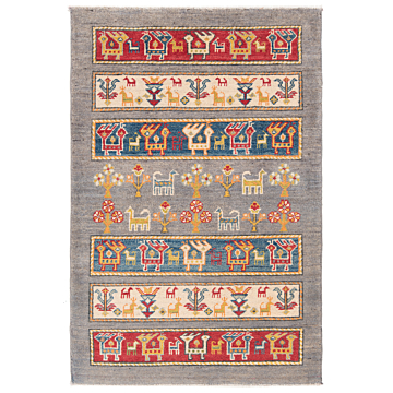 Kazak Rug Gray 121 x 79 cm