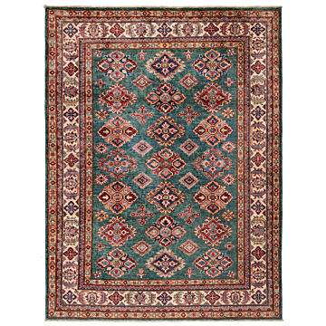 Kazak Fein Rug Green 202 x 154 cm