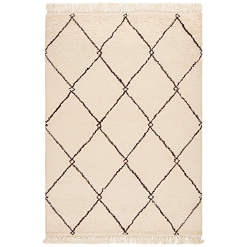 Handloom Rug White 225 x 159 cm