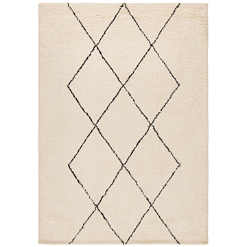 Handloom Rug White 201 x 139 cm