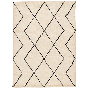 Handloom Rug White 168 x 119 cm