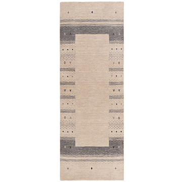 Handloom Rug Beige-Cream 184 x 67 cm