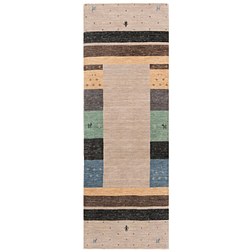 Handloom Rug Beige-Cream 184 x 65 cm