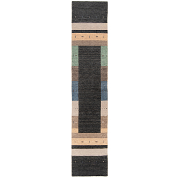 Handloom Rug Gray 368 x 77 cm