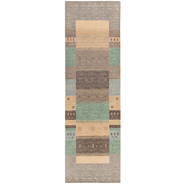 Handloom Rug Beige-Cream 244 x 77 cm