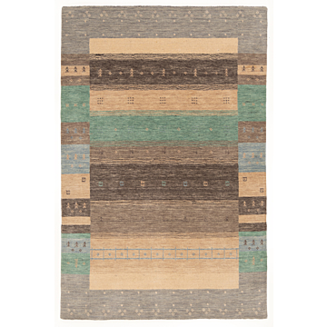Handloom Rug Gray 181 x 118 cm