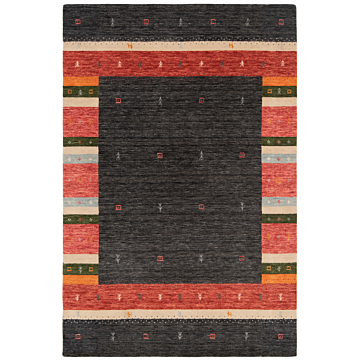 Handloom Rug Black 182 x 122 cm