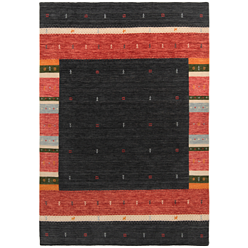 Handloom Rug Black 237 x 169 cm