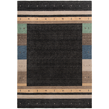 Handloom Rug Black 243 x 170 cm