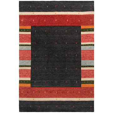 Handloom Rug Black 270 x 185 cm