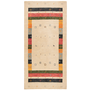 Handloom Rug Beige-Cream 199 x 98 cm